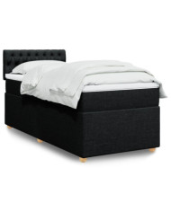 Sommier à lattes de lit avec matelas noir simple tissu | Mobilier & Déco
