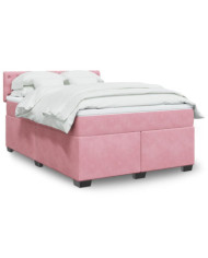 Sommier à lattes de lit avec matelas Rose 160x200 cm Velours | Mobilier & Déco