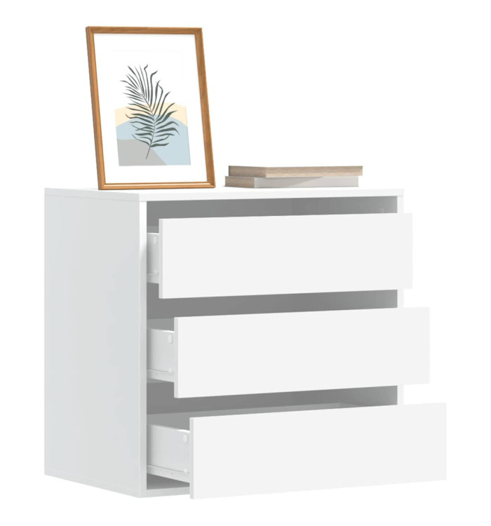 Commode d'angle blanc 60x41x58 cm bois d'ingénierie | Mobilier & Déco