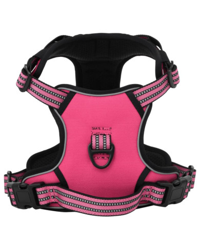 Harnais pour chien et bandes réfléchissantes réglables rose XL | Mobilier & Déco