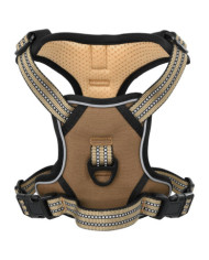 Harnais pour chien et bandes réfléchissantes réglables marron L | Mobilier & Déco