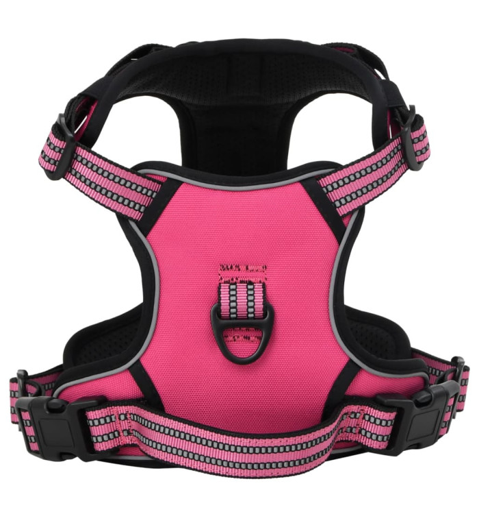 Harnais pour chien avec bandes réfléchissantes réglables rose S | Mobilier & Déco
