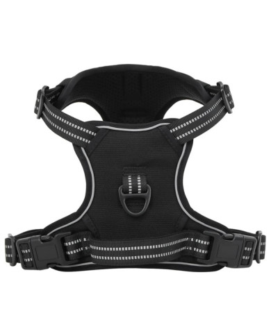 Harnais pour chien avec laisse et collier réglables noir S | Mobilier & Déco