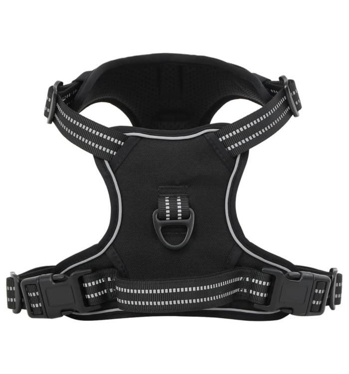 Harnais pour chien avec laisse et collier réglables noir S | Mobilier & Déco