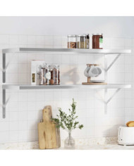 Étagères murales 2 pcs 100x40x3 cm argenté acier inoxydable | Mobilier & Déco