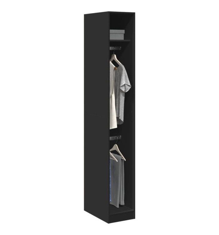 Garde-robe noir 30x50x200 cm bois d'ingénierie | Mobilier & Déco