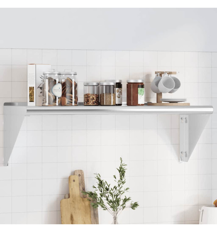 Étagère murale 100x30x31 cm argenté acier inoxydable | Mobilier & Déco