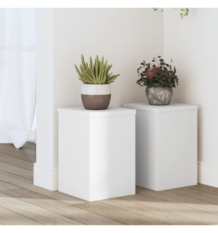 Supports pour plantes 2 pcs blanc 20x20x30 cm bois d'ingénierie | Mobilier & Déco