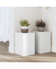 Supports pour plantes 2 pcs blanc 20x20x30 cm bois d'ingénierie | Mobilier & Déco