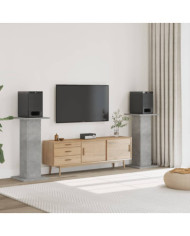 Supports de haut-parleurs 2 pcs gris béton bois d'ingénierie | Mobilier & Déco