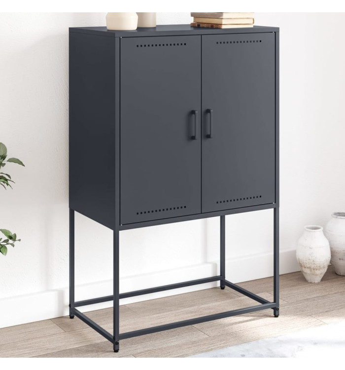 Buffet haut anthracite 68,5x38,5x107 cm acier | Mobilier & Déco