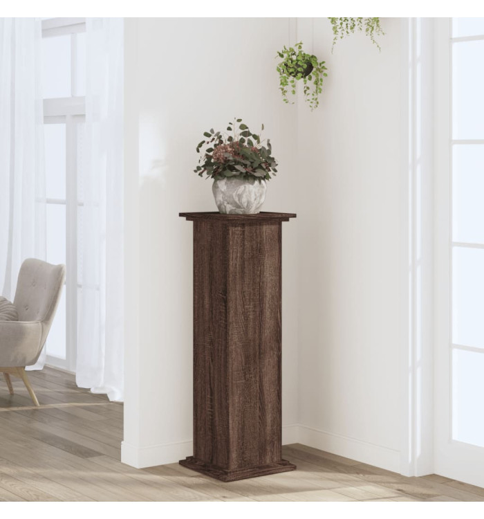 Support pour plantes chêne brun 33x33x100 cm bois d'ingénierie | Mobilier & Déco
