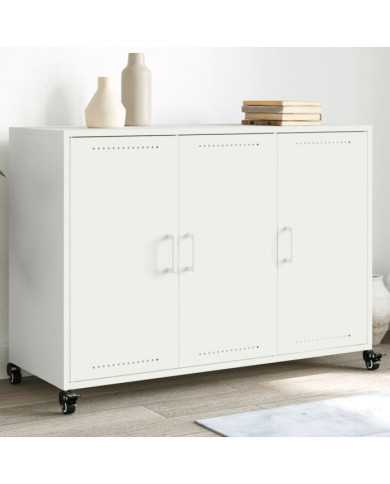 Buffet blanc 100,5x39x72 cm acier | Mobilier & Déco