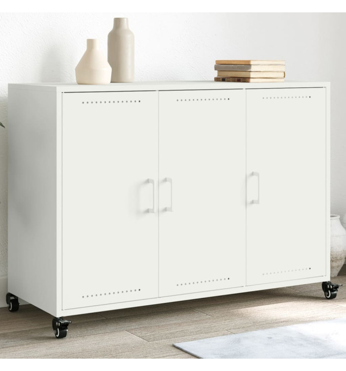 Buffet blanc 100,5x39x72 cm acier | Mobilier & Déco