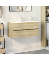 Armoire d'évier Chêne sonoma 90x38,5x45 cm Aggloméré | Mobilier & Déco