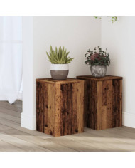 Supports pour plantes 2 pcs vieux bois bois d'ingénierie | Mobilier & Déco