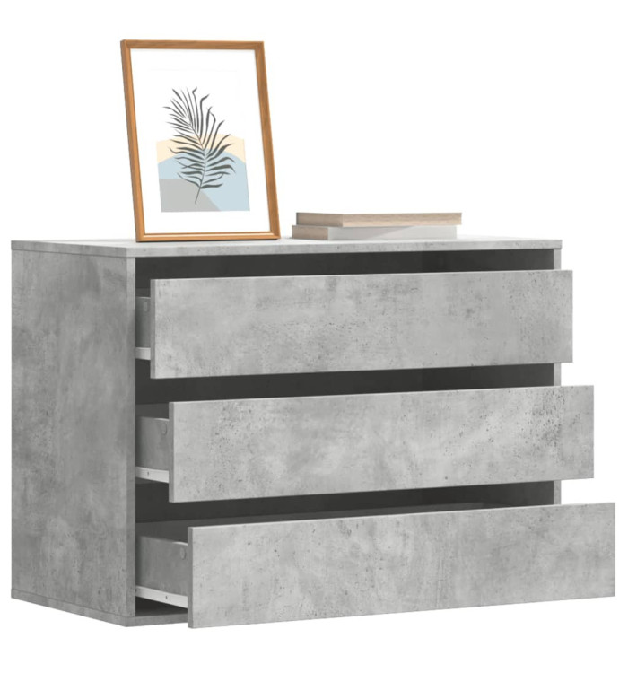 Commode d'angle gris béton 80x41x58 cm bois d'ingénierie | Mobilier & Déco
