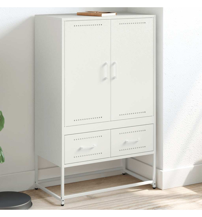 Buffet haut blanc 68x39x111,5 cm acier | Mobilier & Déco