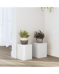 Supports pour plantes 2 pcs blanc 15x15x20 cm bois d'ingénierie | Mobilier & Déco