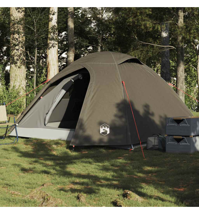 Tente de camping à dôme 3 personne marron imperméable | Mobilier & Déco