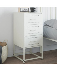 Table de chevet blanc 36x39x78 cm acier | Mobilier & Déco