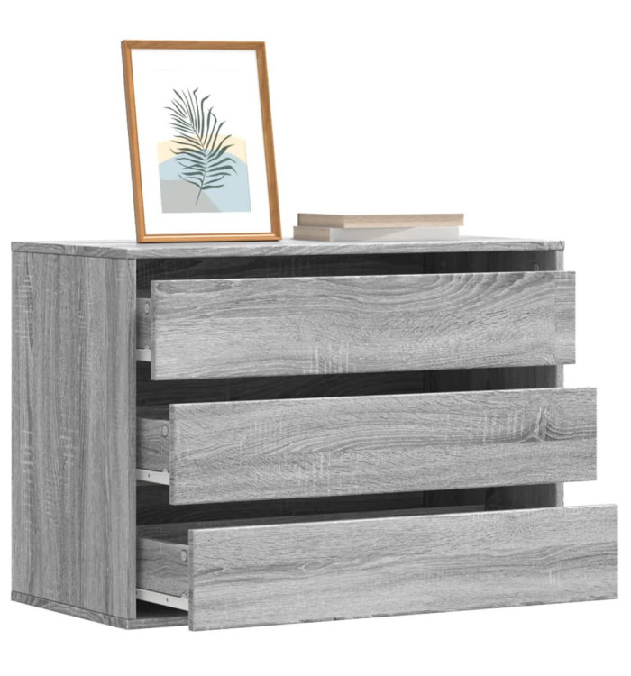 Commode d'angle sonoma gris 80x41x58 cm bois d'ingénierie | Mobilier & Déco