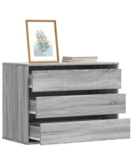 Commode d'angle sonoma gris 80x41x58 cm bois d'ingénierie | Mobilier & Déco