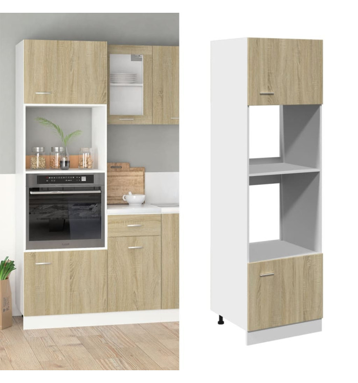 Armoire à micro-ondes "Lyon" Chêne sonoma 60x57x207 cm | Mobilier & Déco