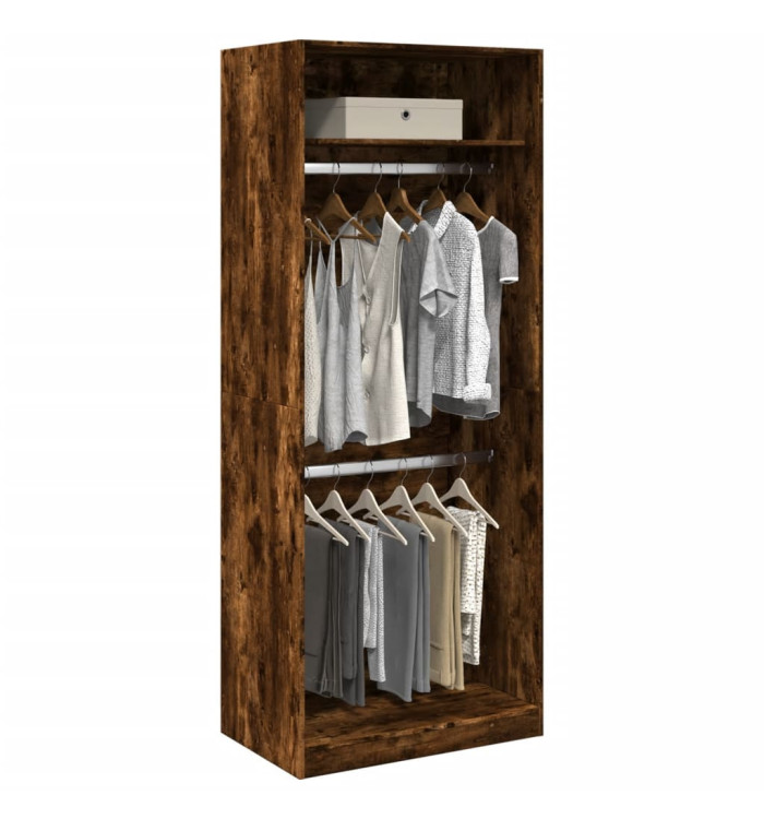 Garde-robe chêne fumé 80x50x200 cm bois d'ingénierie | Mobilier & Déco