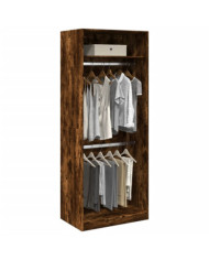 Garde-robe chêne fumé 80x50x200 cm bois d'ingénierie | Mobilier & Déco
