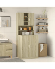 Armoires pour machine à laver 2pcs chêne sonoma bois ingénierie | Mobilier & Déco
