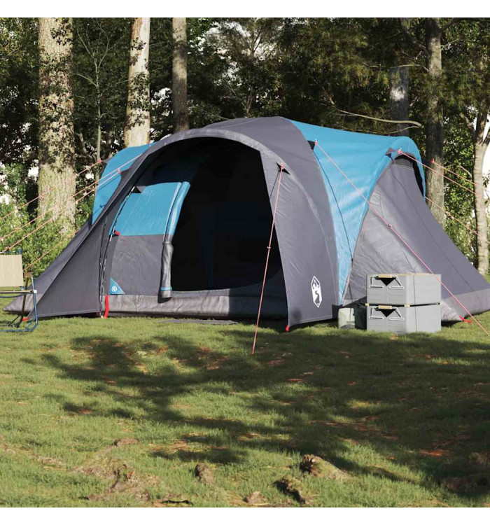 Tente familiale à dôme 6 personnes bleu imperméable | Mobilier & Déco