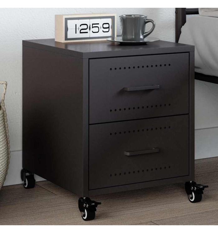 Table de chevet noir 36x39x43,5 cm acier | Mobilier & Déco