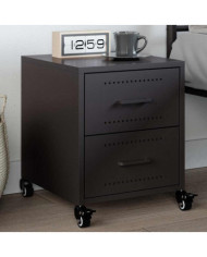Table de chevet noir 36x39x43,5 cm acier | Mobilier & Déco