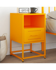 Table de chevet jaune moutarde 36x39x60,5 cm acier | Mobilier & Déco