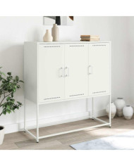 Buffet haut blanc 100,5x39x107 cm acier | Mobilier & Déco
