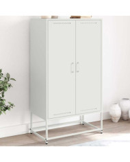 Buffet haut blanc 68,5x38,5x123,5 cm acier | Mobilier & Déco