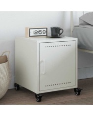 Table de chevet blanc 36x39x43,5 cm acier | Mobilier & Déco