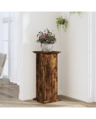 Support pour plantes chêne fumé 33x33x80 cm bois d'ingénierie | Mobilier & Déco