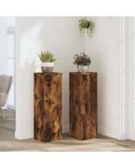 Supports pour plantes 2 pcs chêne fumé bois d'ingénierie | Mobilier & Déco
