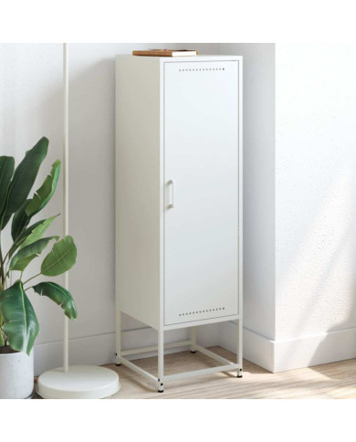 Buffet haut blanc 36x39x123 cm acier | Mobilier & Déco