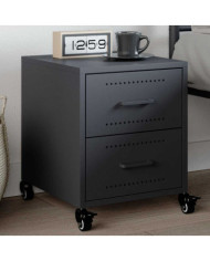 Table de chevet anthracite 36x39x43,5 cm acier | Mobilier & Déco