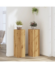 Supports pour plantes 2 pcs chêne artisanal bois d'ingénierie | Mobilier & Déco