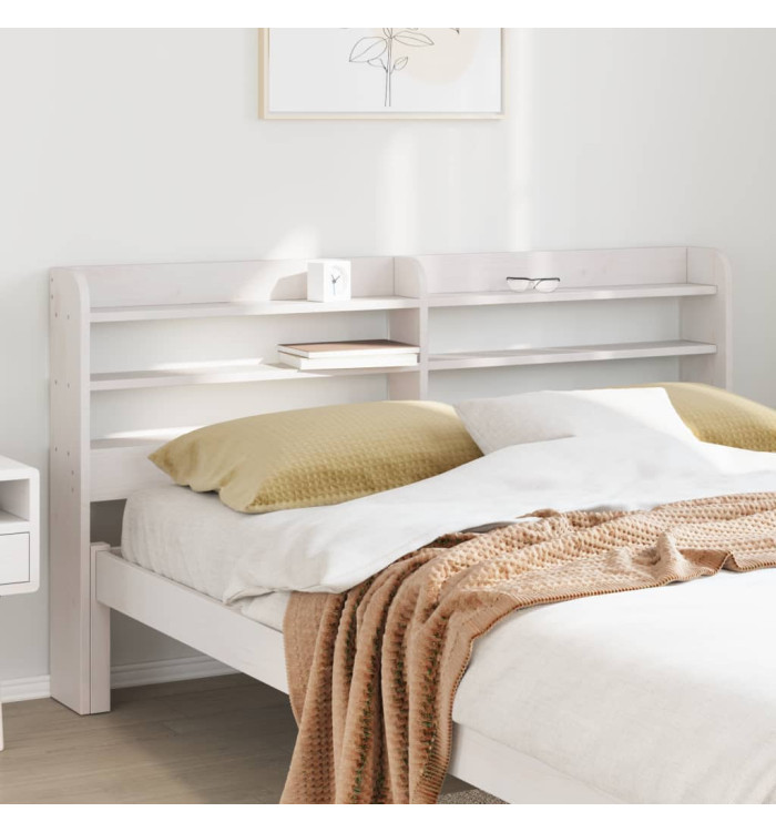 Tête de lit avec étagères blanc 150 cm bois massif de pin | Mobilier & Déco