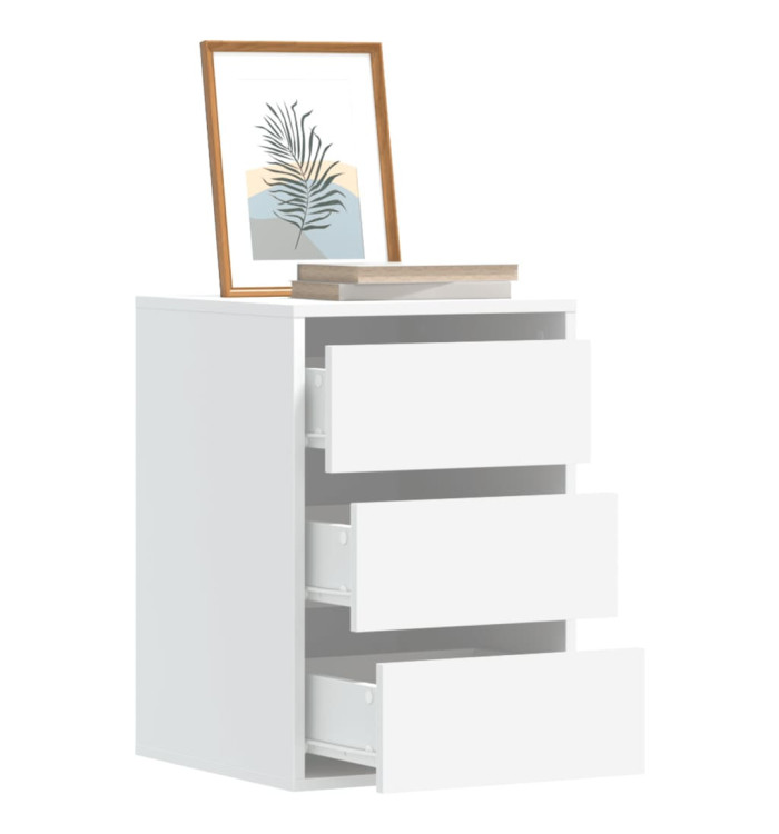 Commode d'angle blanc 40x41x58 cm bois d'ingénierie | Mobilier & Déco