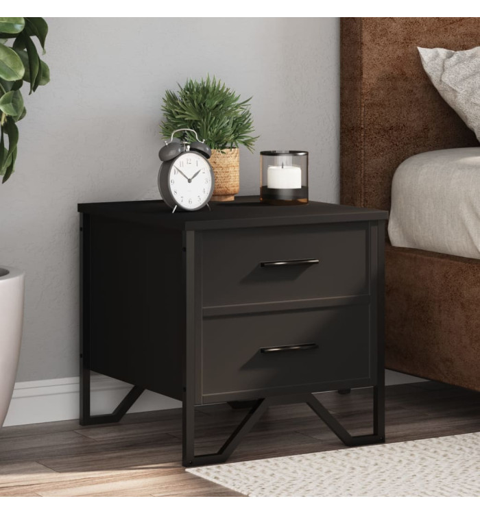 Table de chevet noir 40x41x40 cm bois d’ingénierie | Mobilier & Déco
