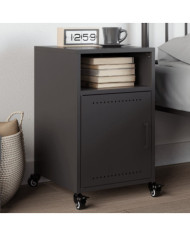 Table de chevet noir 36x39x59 cm acier | Mobilier & Déco