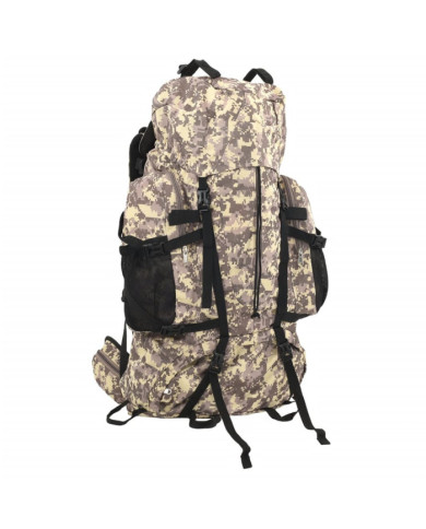 Sac à dos de randonnée marron camouflage 80 L tissu oxford | Mobilier & Déco