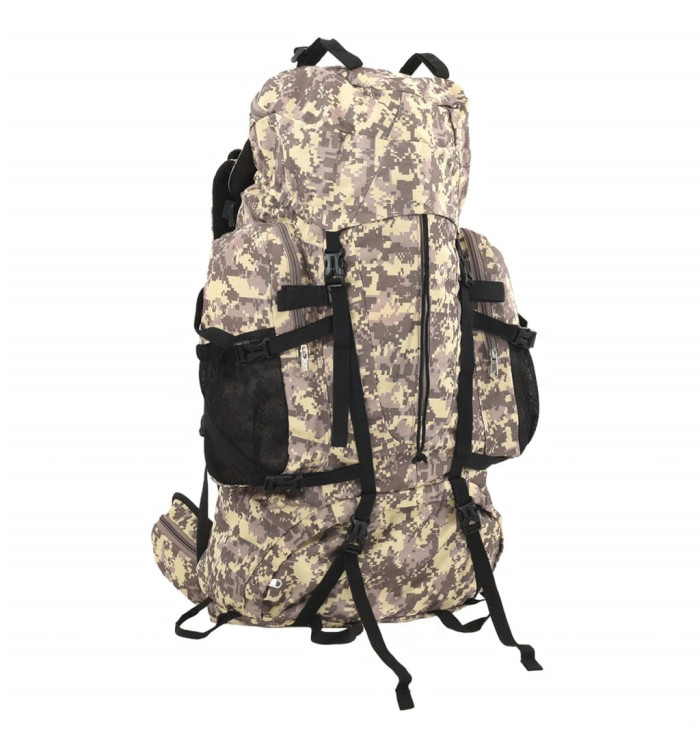 Sac à dos de randonnée marron camouflage 80 L tissu oxford | Mobilier & Déco