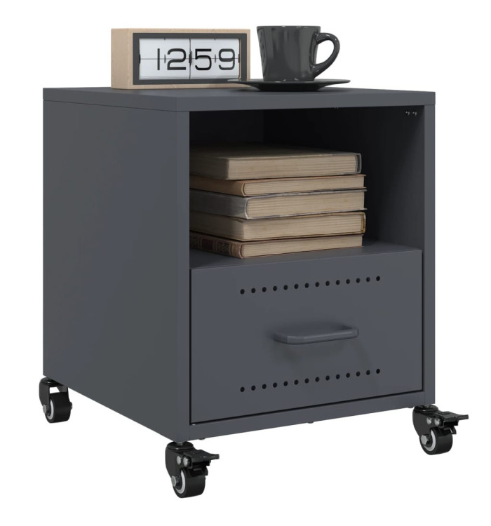 Tables de chevet 2 pcs anthracite 36x39x43,5 cm acier | Mobilier & Déco
